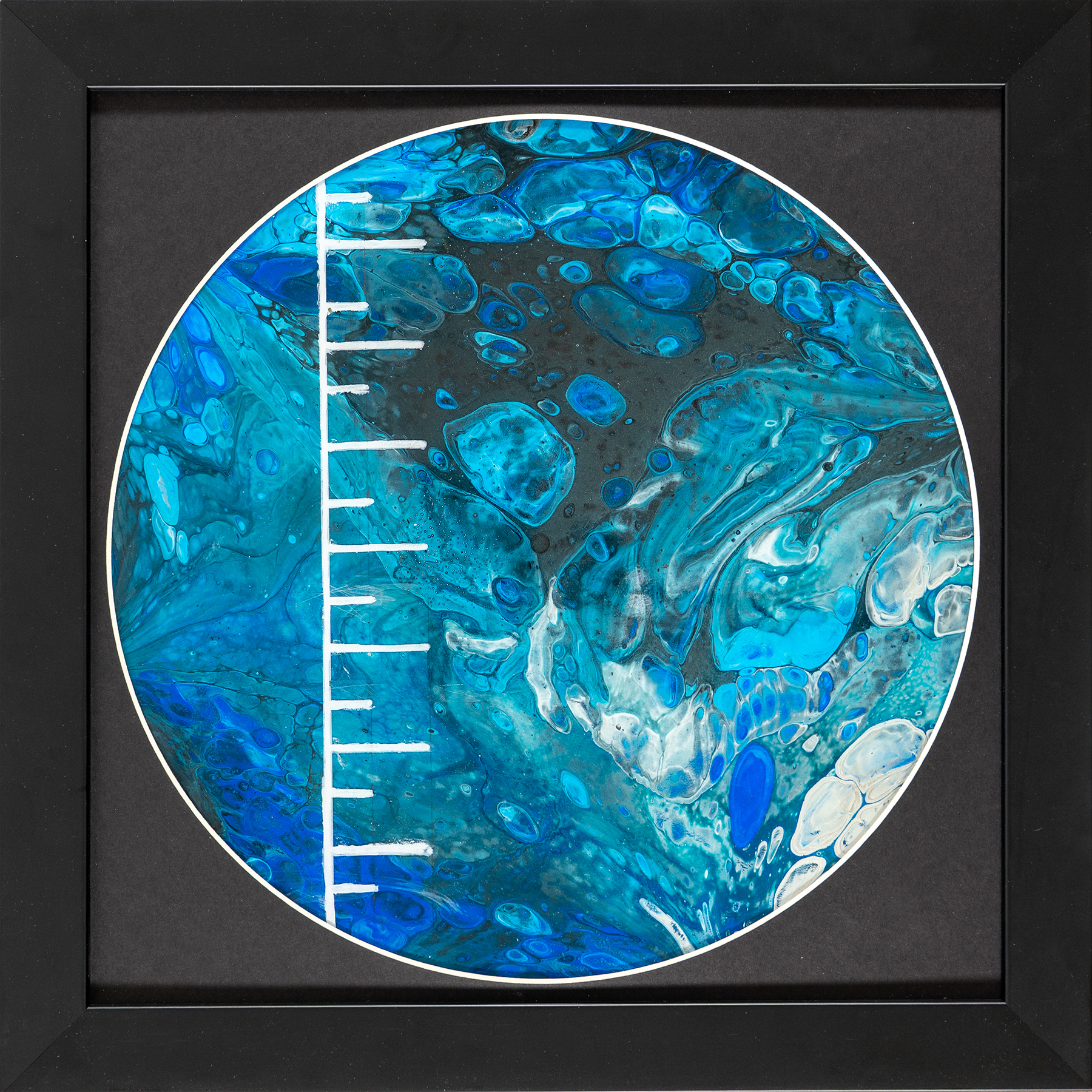 Front view of Depth Probably vinyl record art in a frame